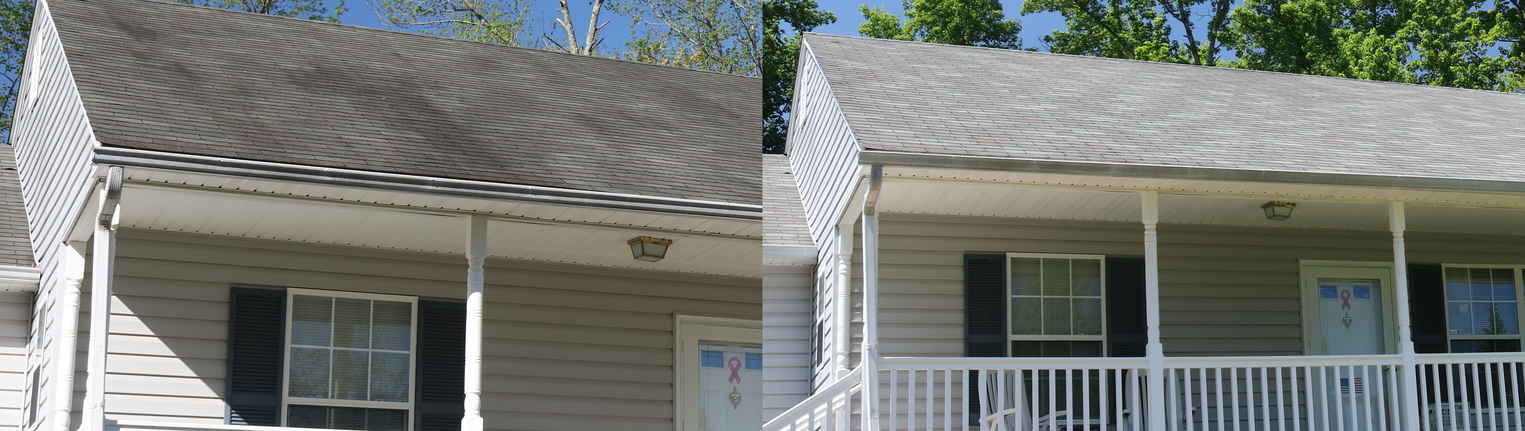 Removed black streaks from a roof